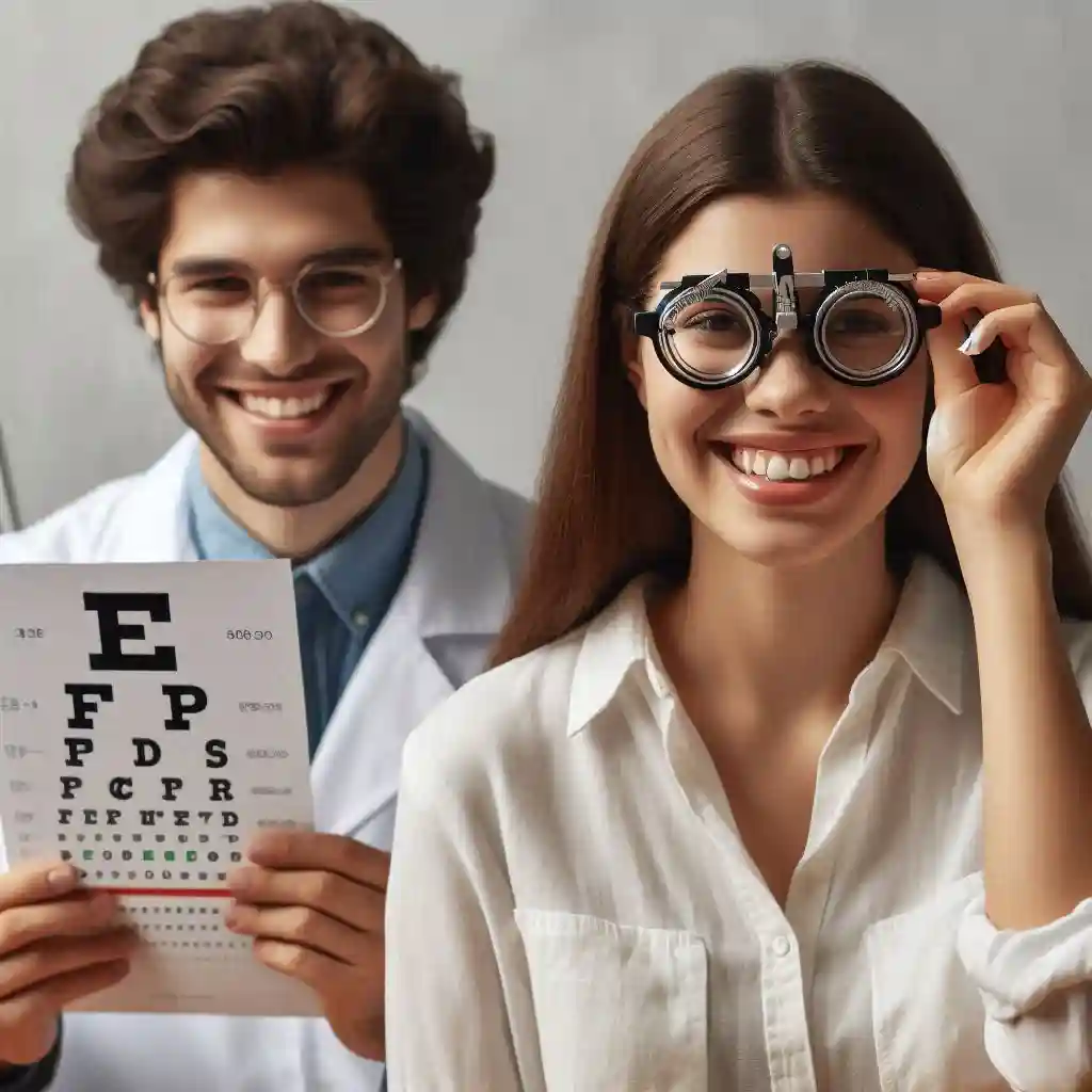 eyes tested by an optometrist